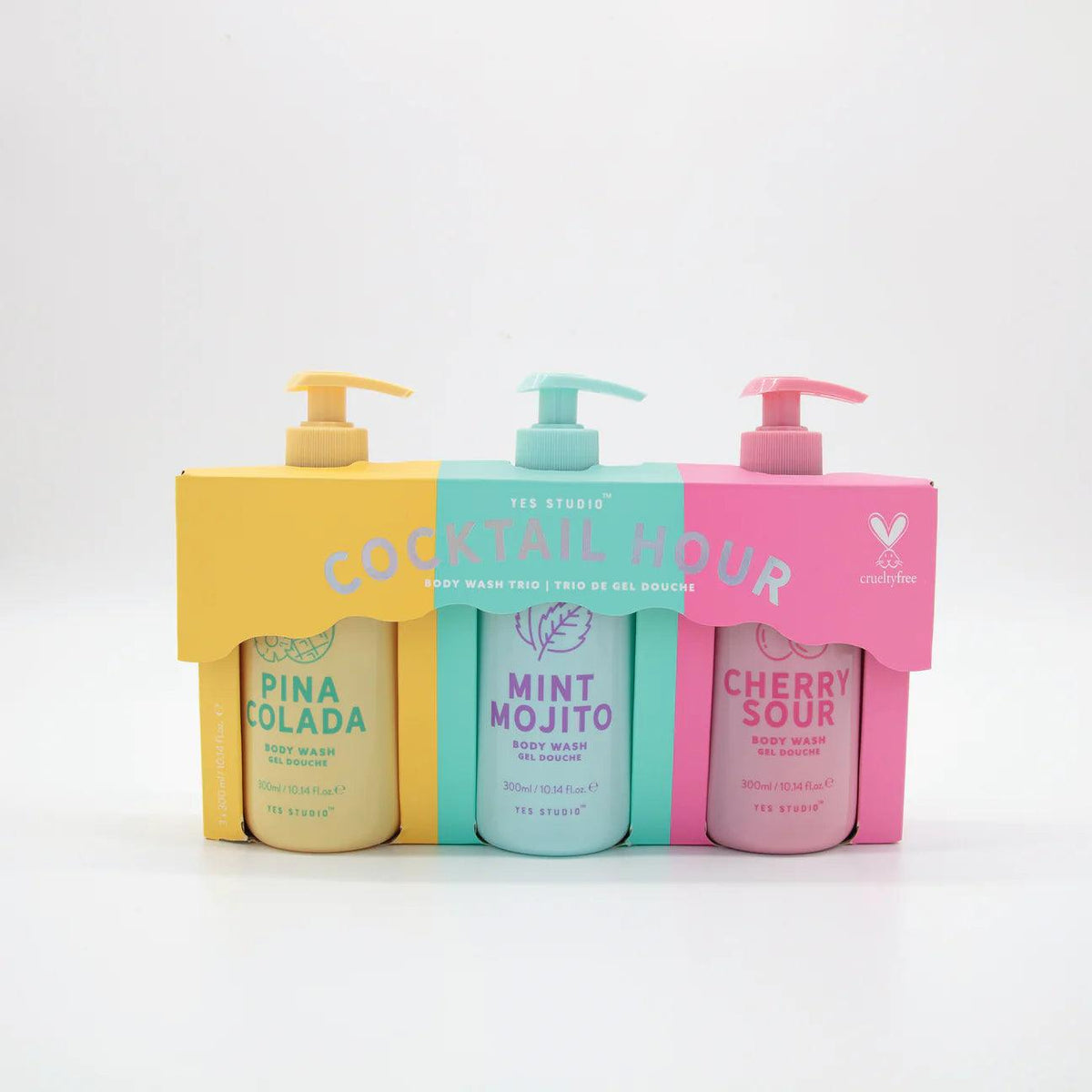 Cocktail Hour Body Wash Trio, Pineapple, Mint, Cherry - By Upper Canada